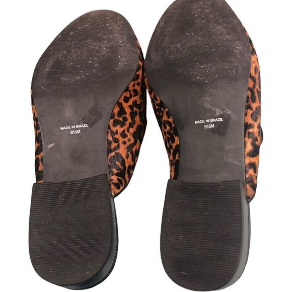 Matisse Lacy Tan Leopard Animal Print Calf Hair Leather Mules - Picture 10 of 13